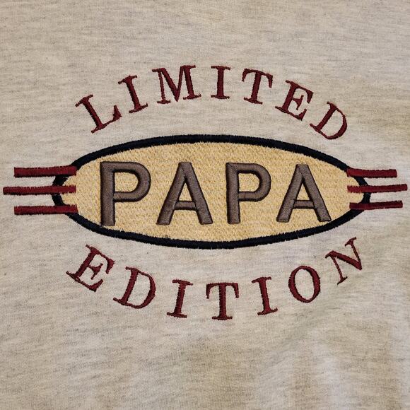 Jerzees, M | Vintage Oversized Sweatshirt Embroidered Funny Text - Picture 3 of 5